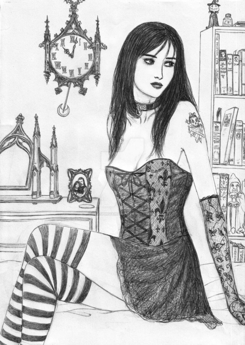 goth girl in bedroom by dashinvaine d1pi364 150
